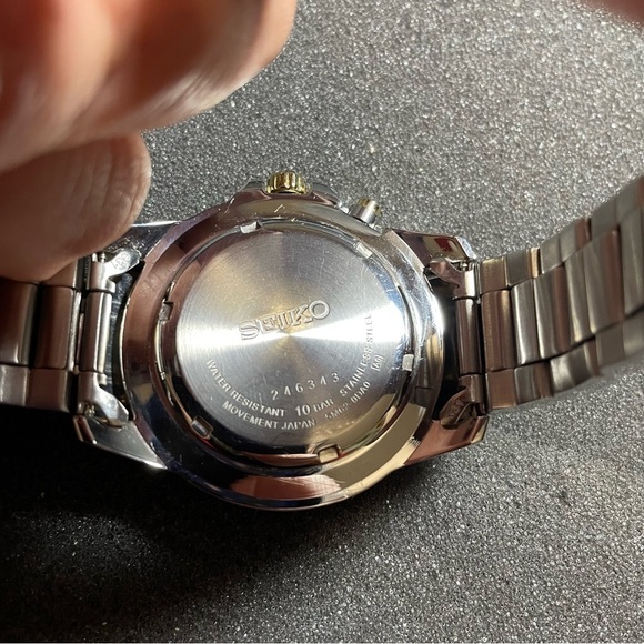 Mens Seiko Kinetic Watch 5M62-0AD0 Water Resistant 100m New Capacitor Working - Picture 11 of 16